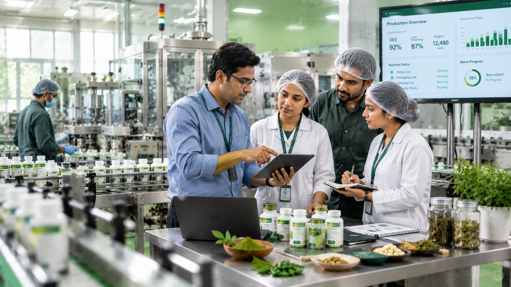 Learners inside a formulation laboratory