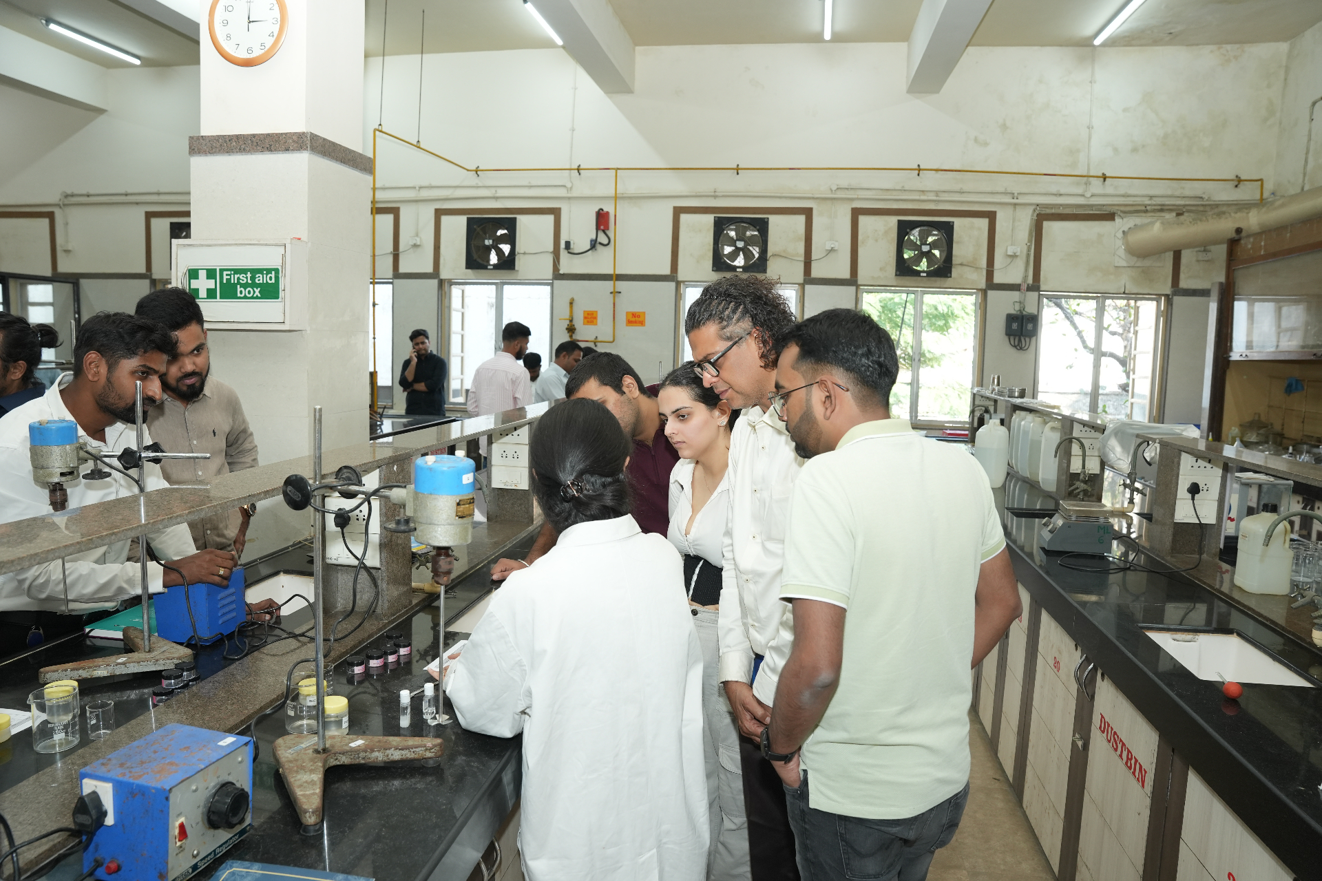 Learners inside a formulation laboratory